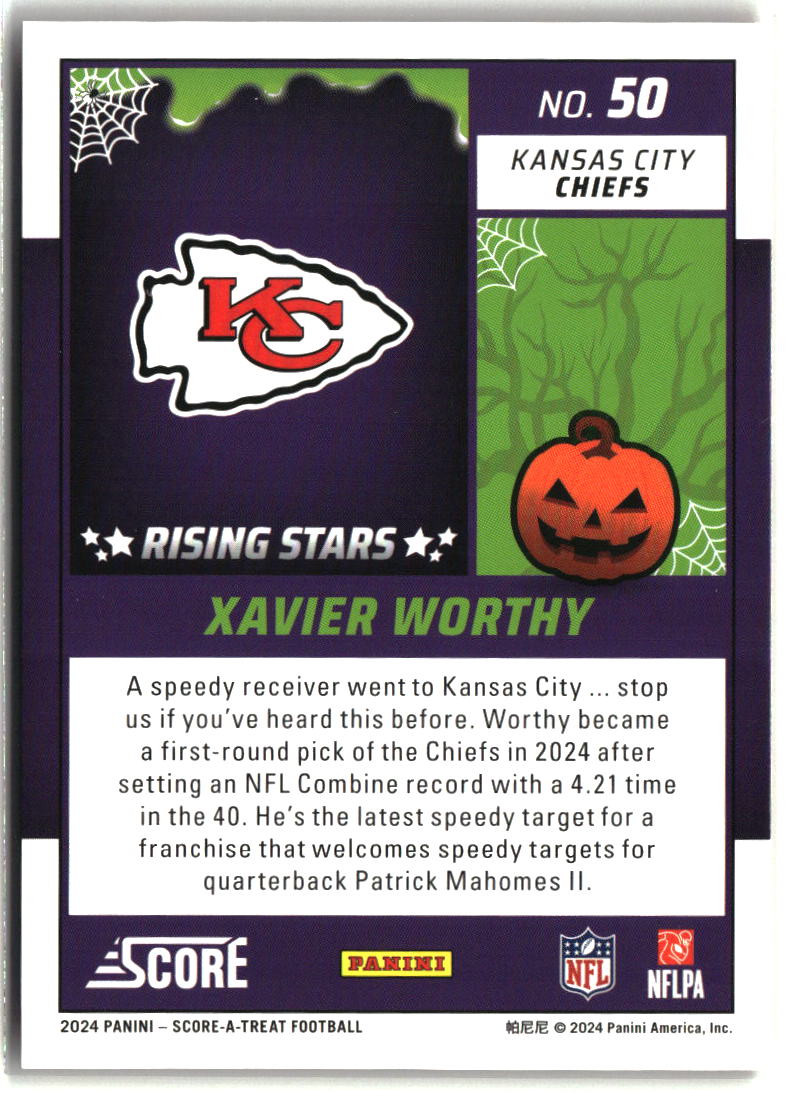 Xavier Worthy 2024 Score-A-Treat Rising Stars Orange Pumpkin #50