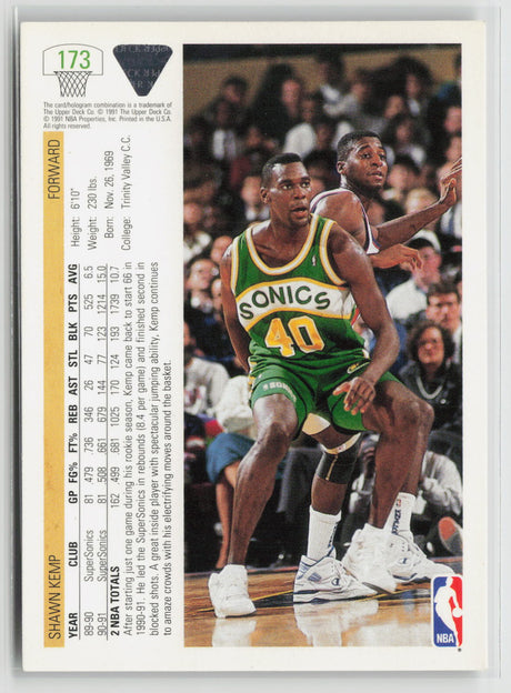 Shawn Kemp 1991-92 Upper Deck #173