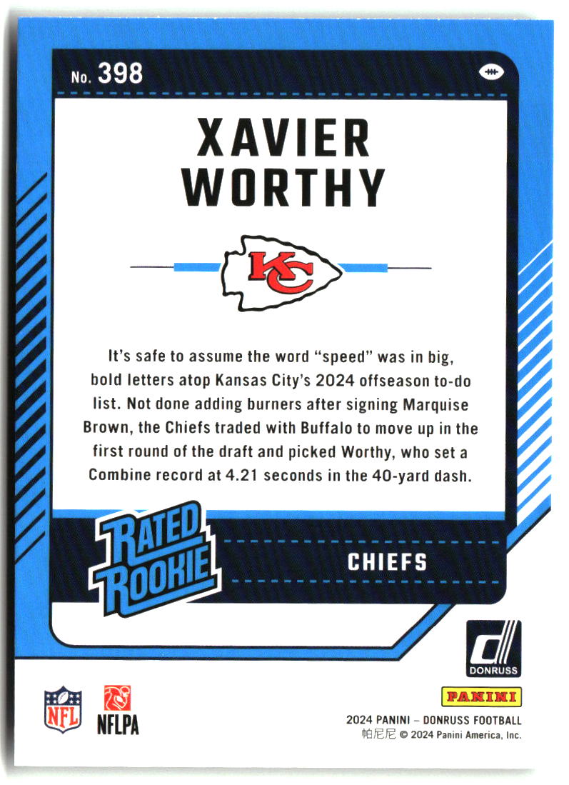 Xavier Worthy 2024 Donruss #398