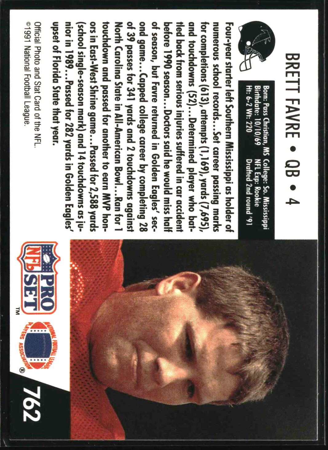 Brett Favre 1991 Pro Set #762