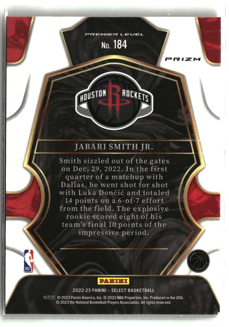 Jabari Smith Jr. 2022-23 Panini Select Orange Flash Prizms #184