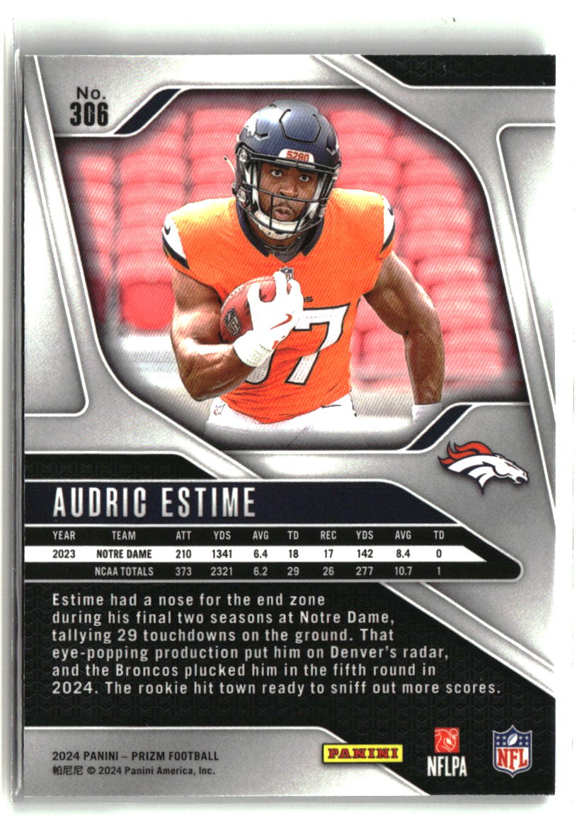 Audric Estime 2024 Panini Prizm #306
