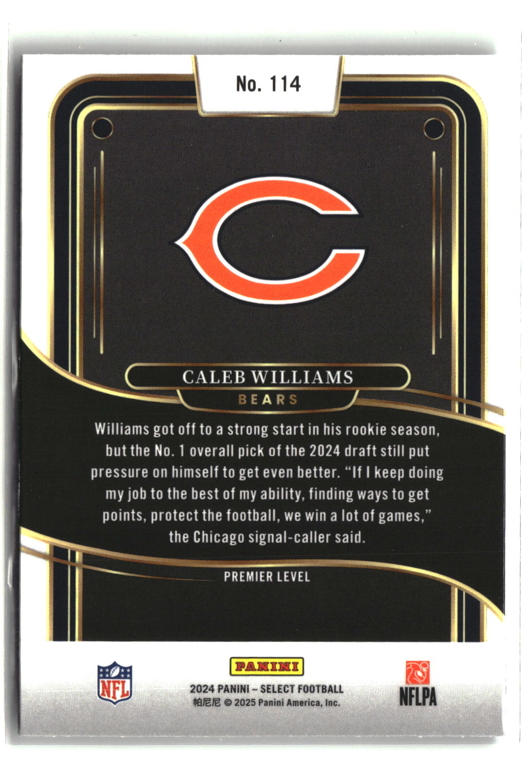 Caleb Williams 2024 Panini Select #114
