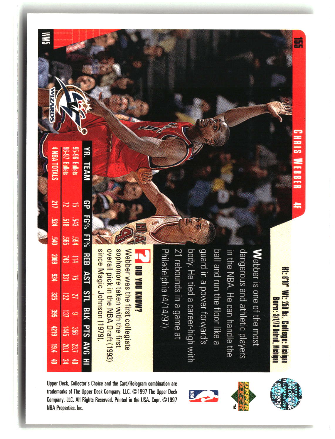 Chris Webber 1997-98 Collector's Choice #155