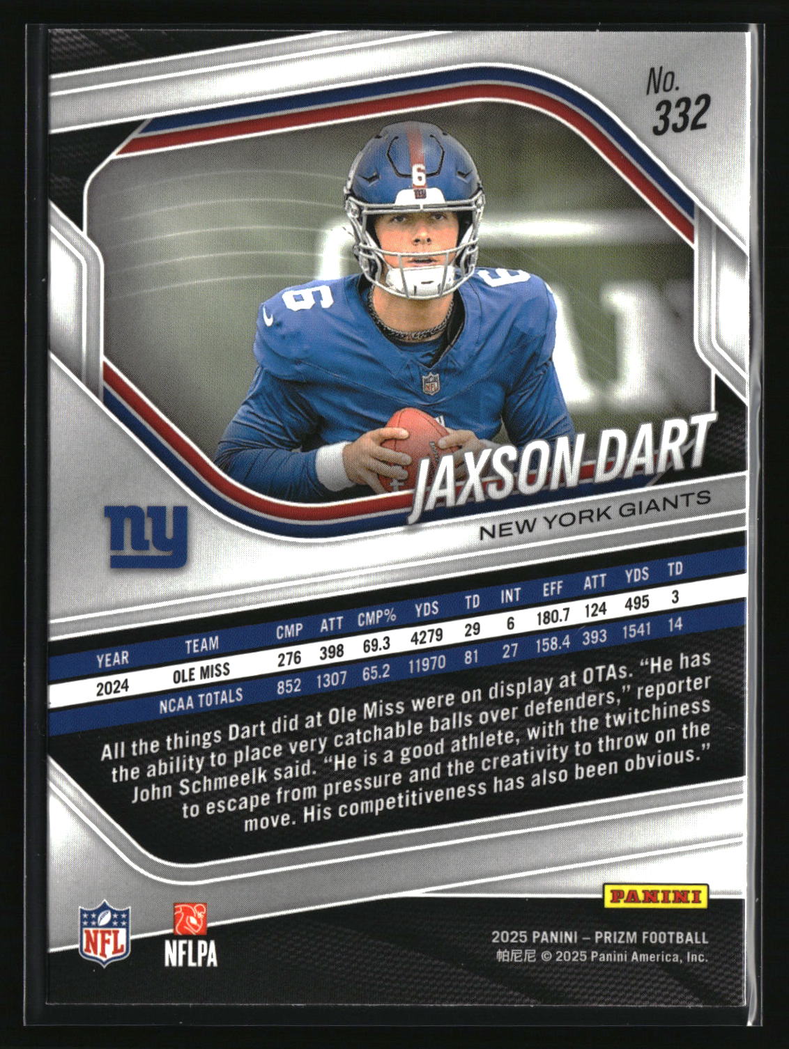 Jaxson Dart 2025 Panini Prizm #332