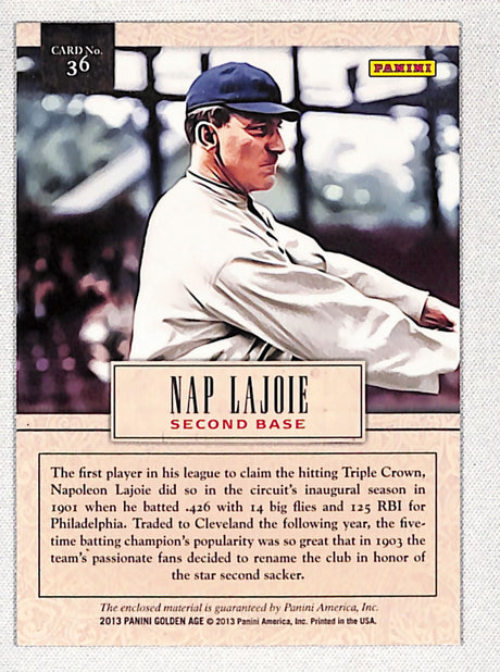 Nap Lajoie 2013 Panini Golden Age Museum Age Memorabilia #36
