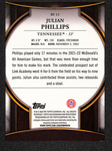 Julian Phillips 2022-23 Bowman University Chrome Bowman Invicta #BI-13