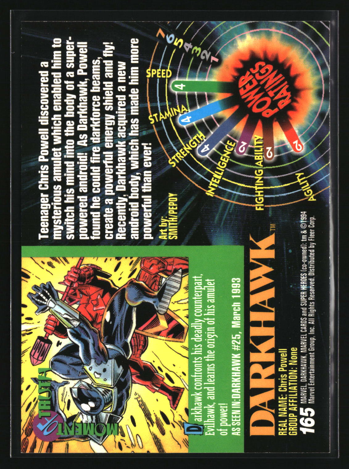 Darkhawk 1994 Fleer Marvel Universe #165