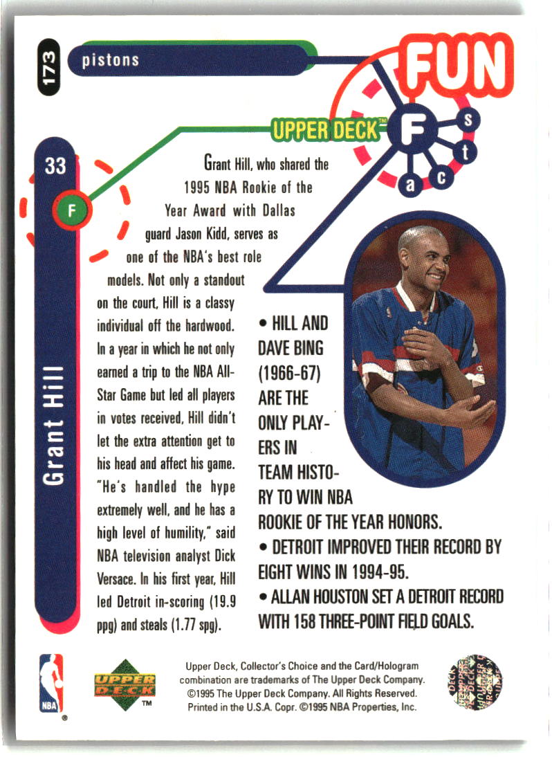 Grant Hill 1995-96 Collector's Choice #173