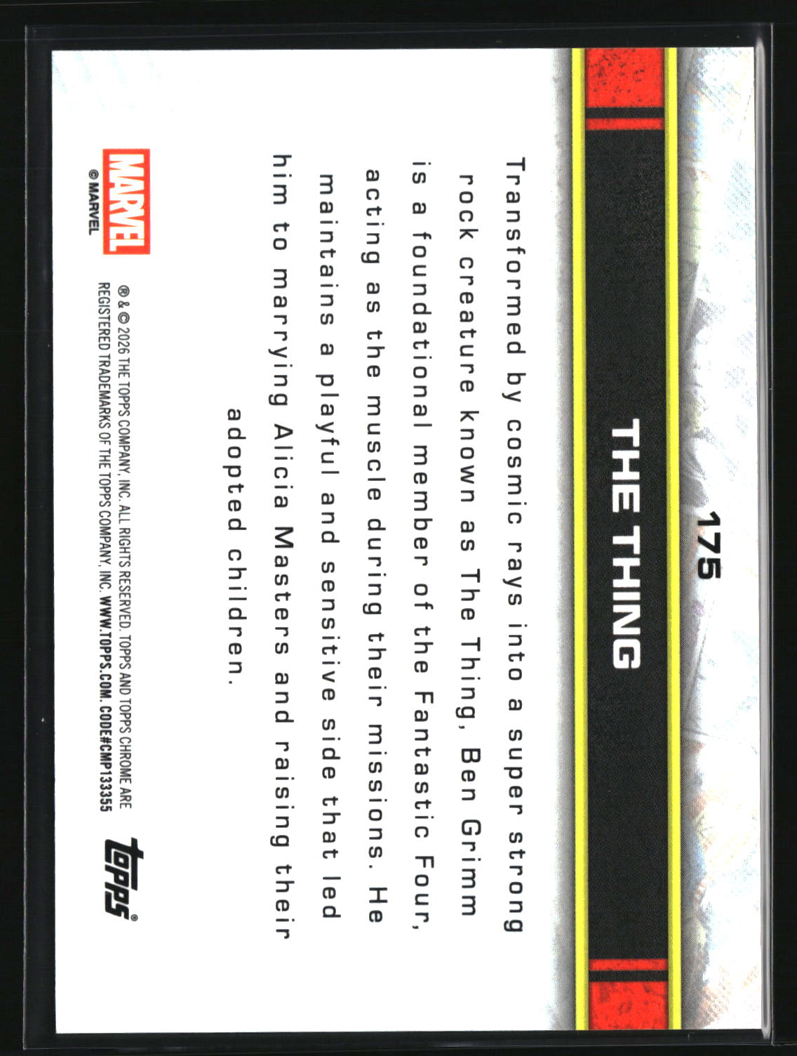 The Thing 2026 Topps Chrome Marvel Comics #175