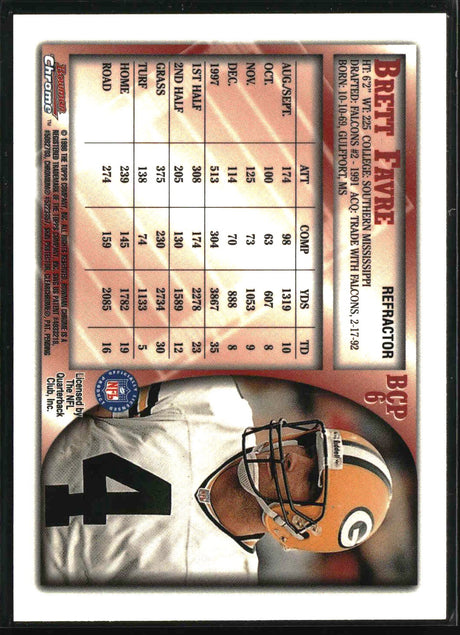 Brett Favre 1998 Bowman Chrome Refractors #125
