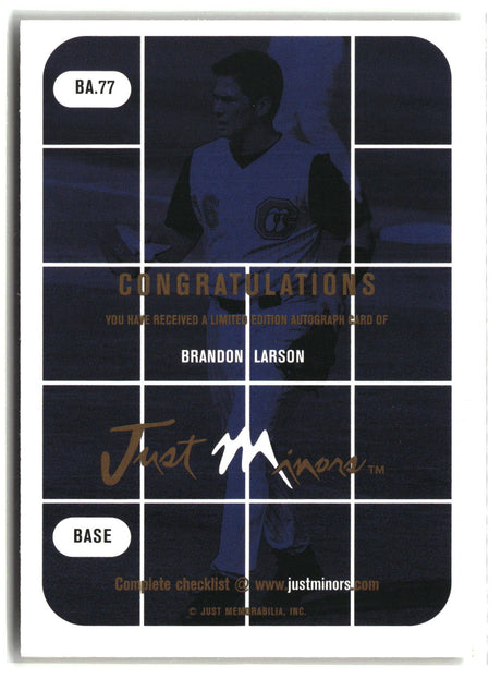 Brandon Larson 2001 Just Stuff Autographs #BA.77