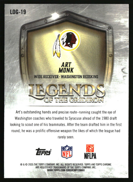Art Monk 2025 Topps Chrome Legends of the Gridiron #LOG-19