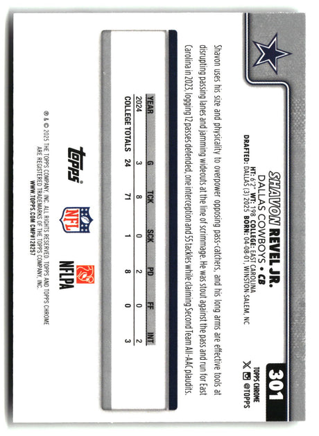 Shavon Revel Jr. 2025 Topps Chrome #301