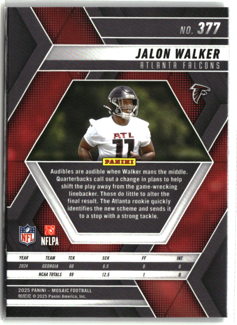 Jalon Walker 2025 Panini Mosaic #377