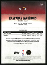Kasparas Jakucionis 2025-26 Topps Signature Class #116
