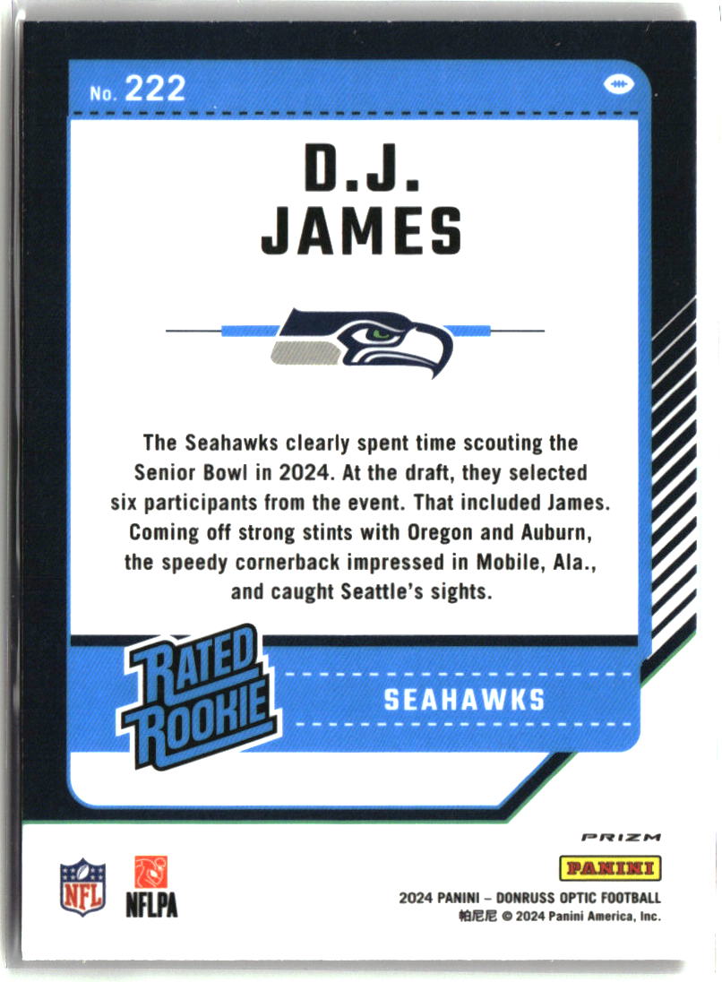D.J. James 2024 Donruss Optic Red Hyper #222