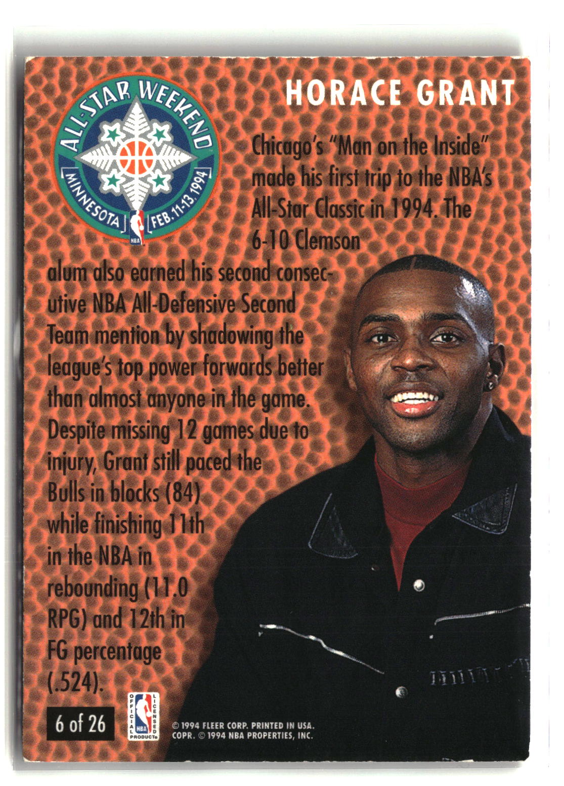 Horace Grant 1994-95 Fleer All-Stars #6