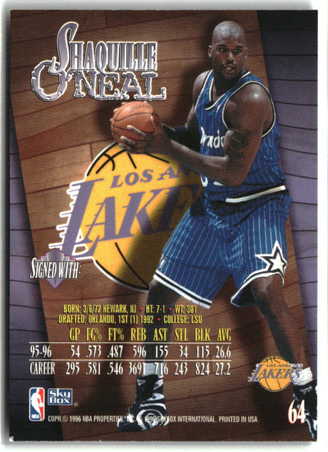 Shaquille O'Neal 1996-97 SkyBox Z-Force #64