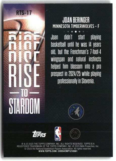 Joan Beringer 2025-26 Topps Rise to Stardom #RTS-17