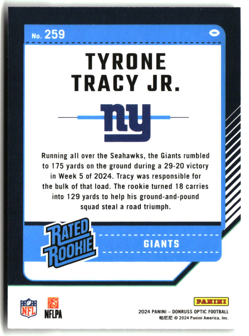 Tyrone Tracy Jr. 2024 Donruss Optic #259