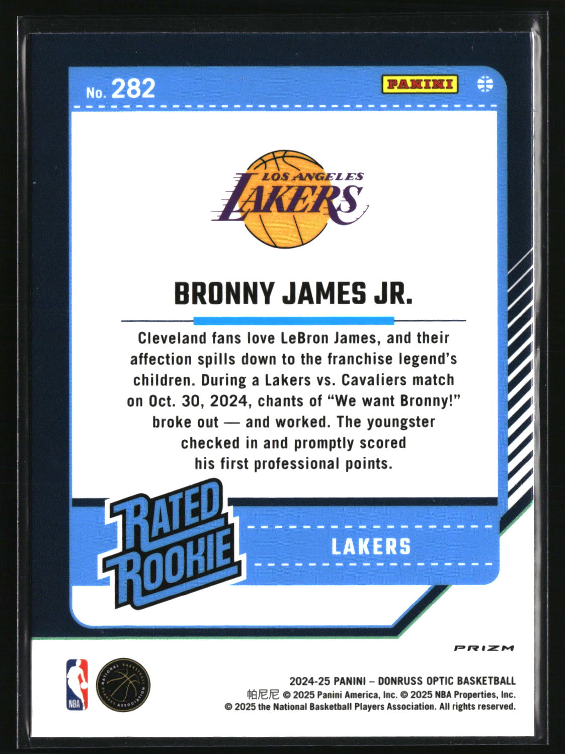 Bronny James Jr. 2024-25 Donruss Optic Hyper Pink #282
