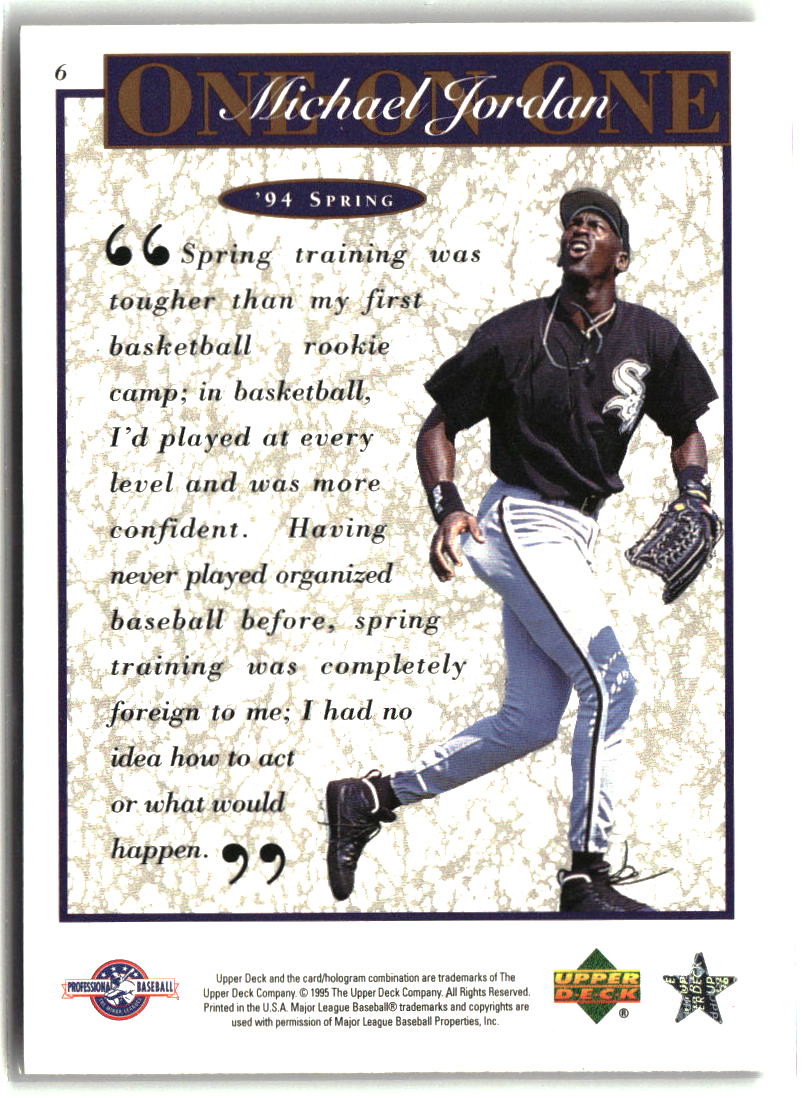 Michael Jordan 1995 Upper Deck Minor League Michael Jordan One On One #6