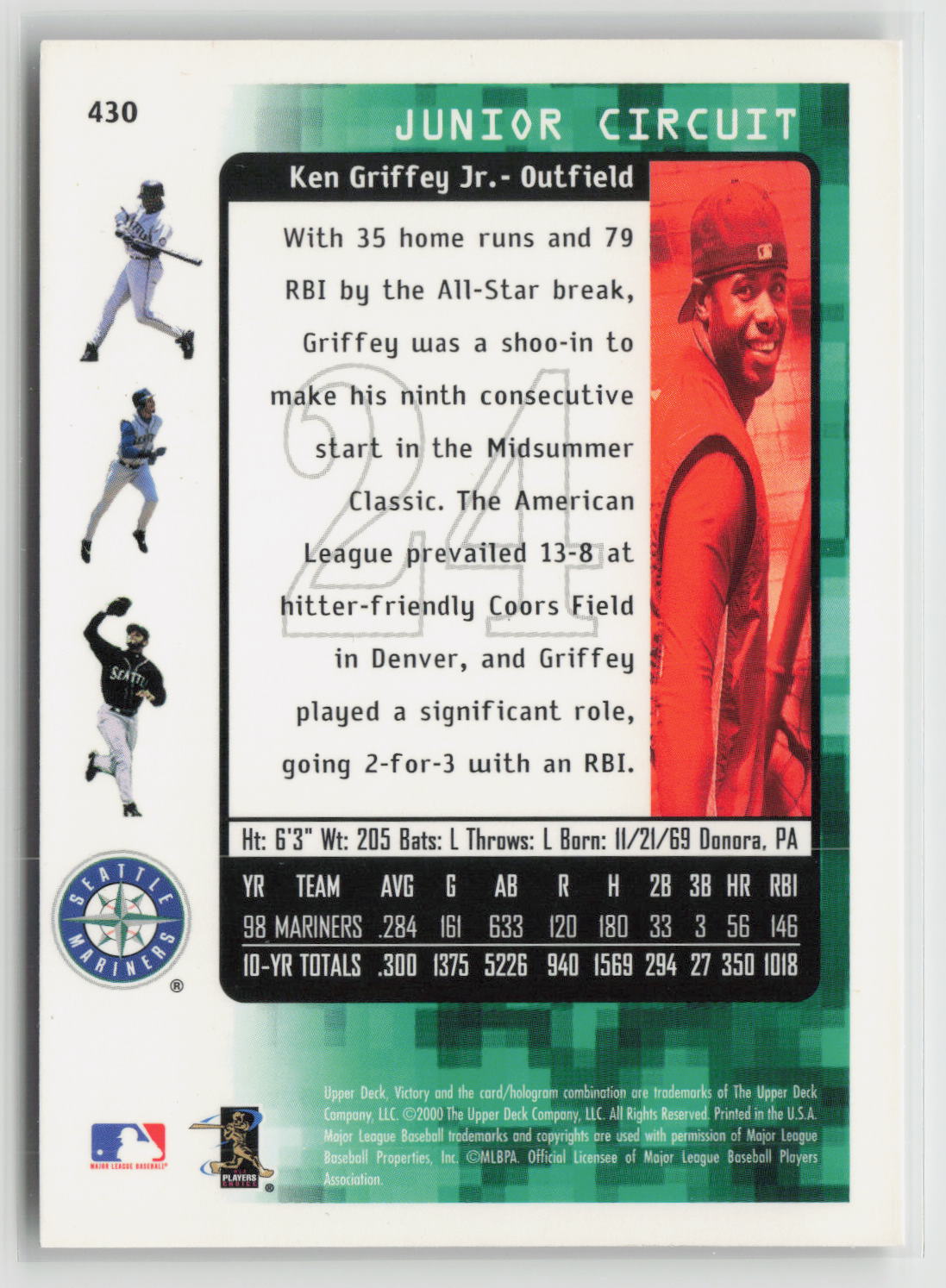 Ken Griffey Jr. 2000 Upper Deck Victory #430