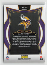 J.J. McCarthy 2024 Panini Select Black & Orange Prizm Shock #24