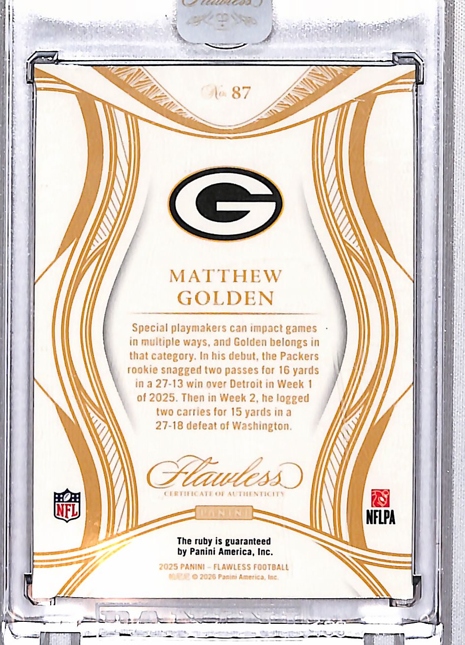 Matthew Golden 2025 Panini Flawless #87 #/25