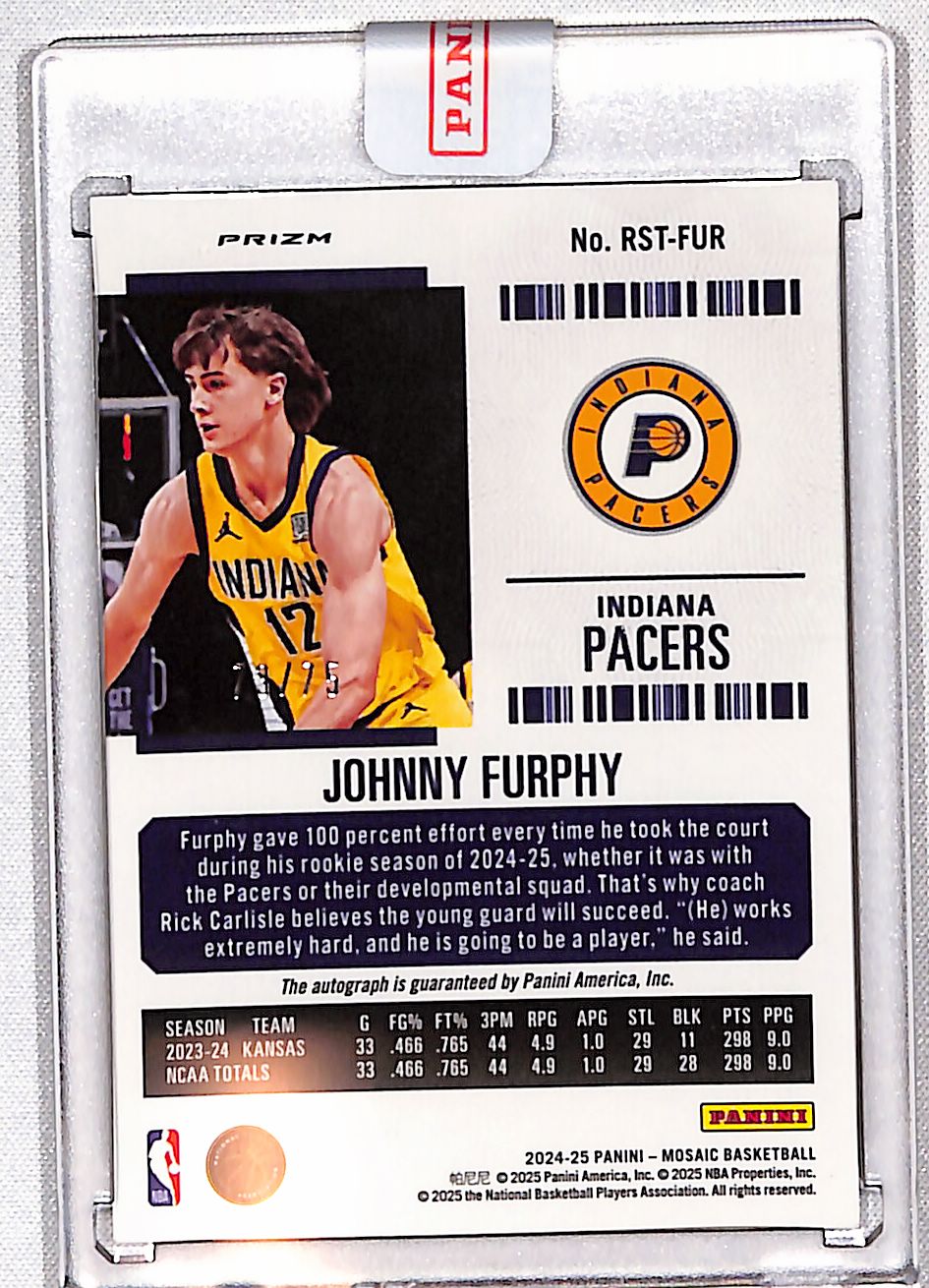 Johnny Furphy 2024-25 Panini Mosaic Rookie Season Ticket Bronze #RST-FUR #/75