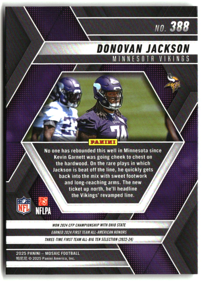 Donovan Jackson 2025 Panini Mosaic #388