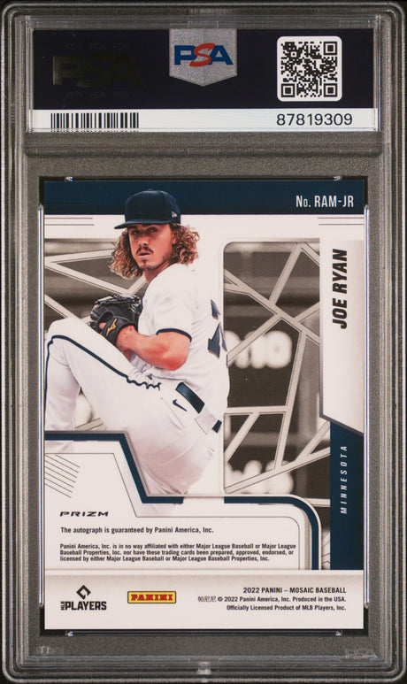 Joe Ryan 2022 Panini Mosaic Rookie Autographs Fusion #RAM-JR PSA 10