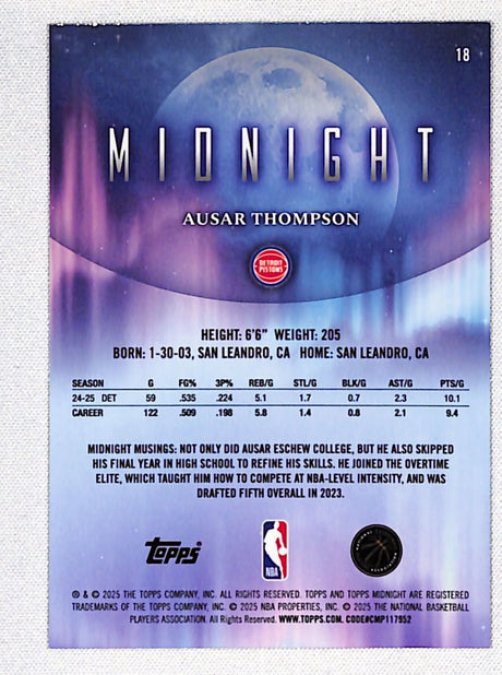 Ausar Thompson 2025-26 Topps Midnight #18