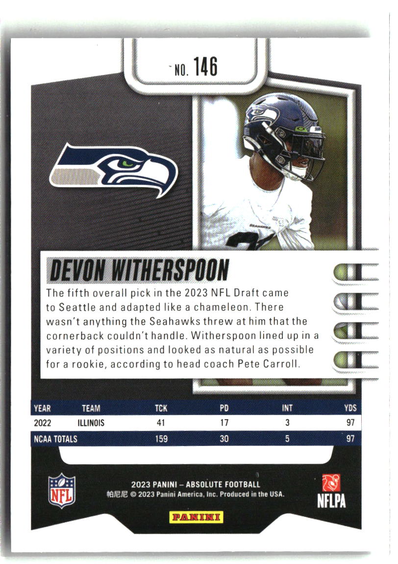 Devon Witherspoon 2023 Panini Absolute Retail #146