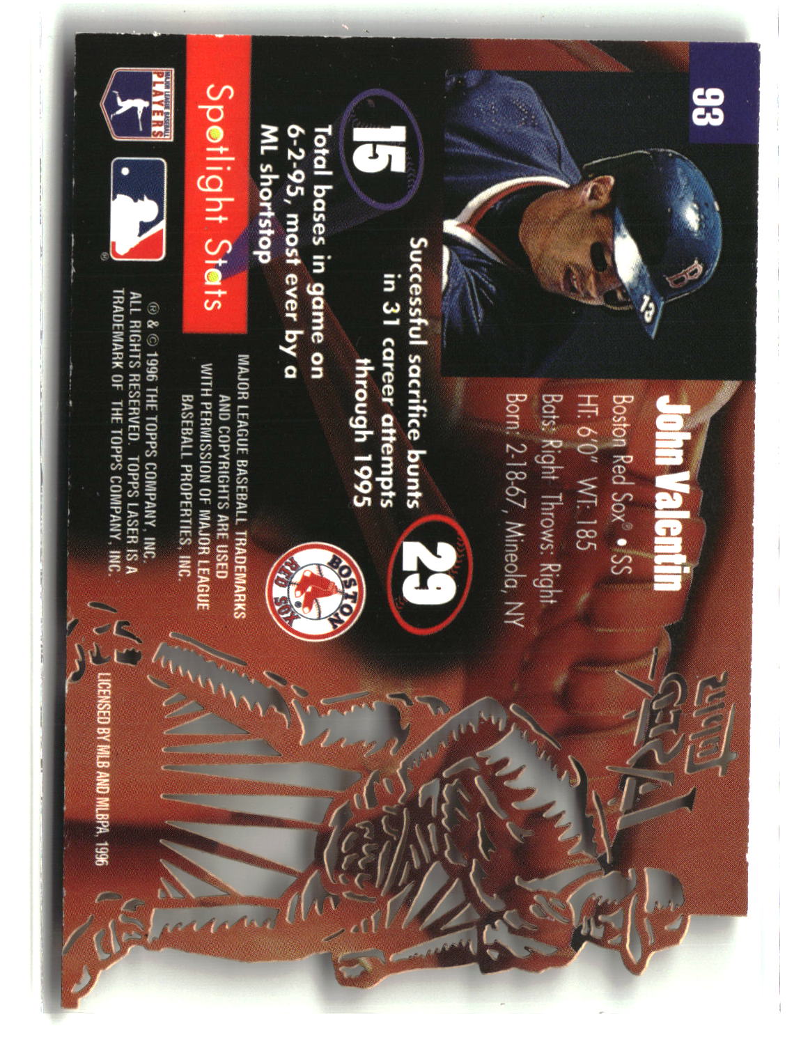 John Valentin 1996 Topps Laser #93