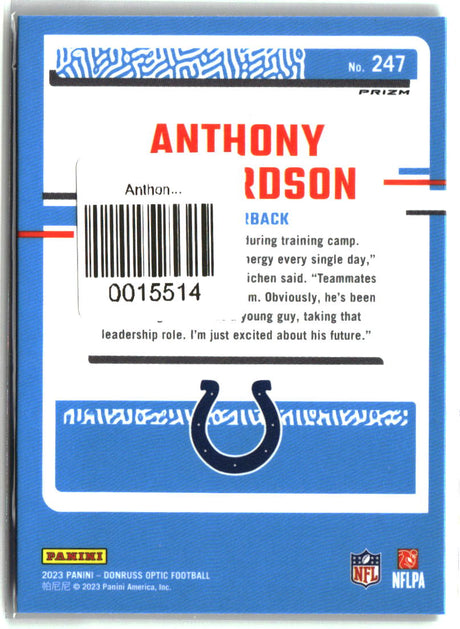Anthony Richardson 2023 Donruss Optic Green Hyper #247