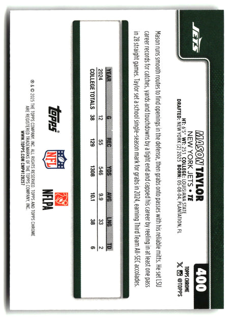 Mason Taylor 2025 Topps Chrome #400