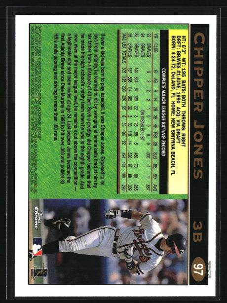 Chipper Jones 1997 Topps Chrome Refractors #97