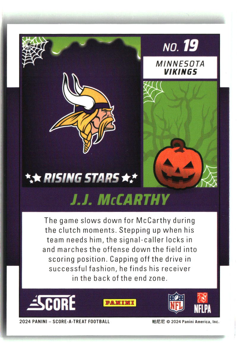 J.J. McCarthy 2024 Score-A-Treat Rising Stars Green Bats #19