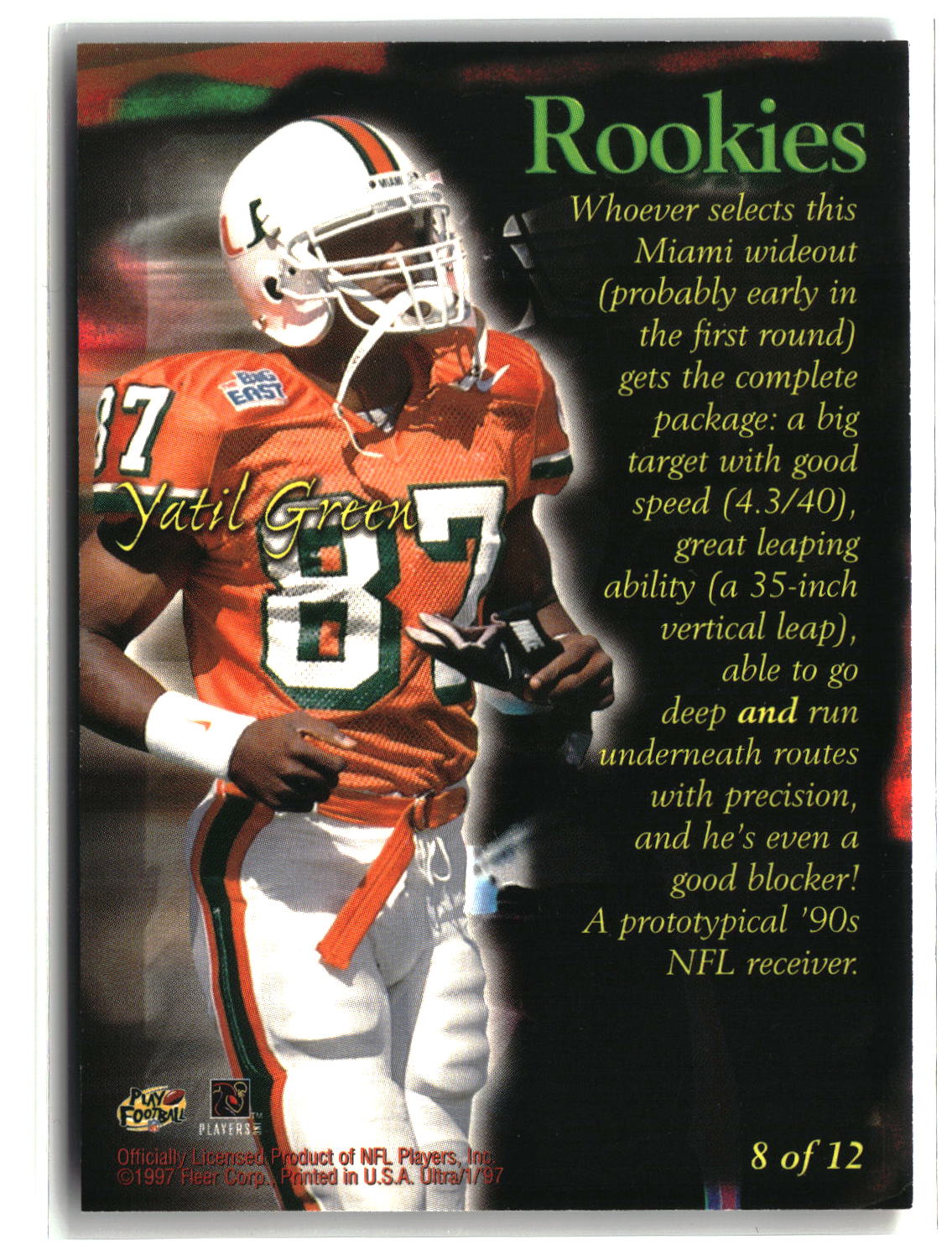 Yatil Green 1997 Ultra Rookies #8