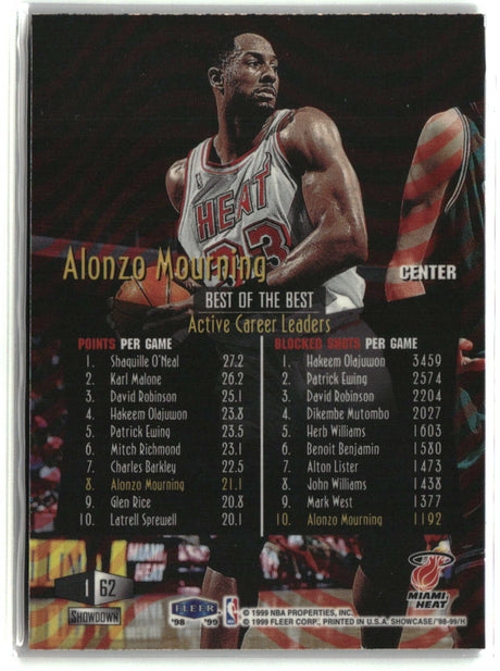 Alonzo Mourning 1998-99 Flair Showcase Flair Showcase Row 1 #62 #/6000