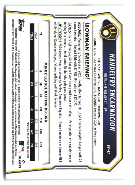 Handelfry Encarnacion 2026 Bowman Prospects #BP-47