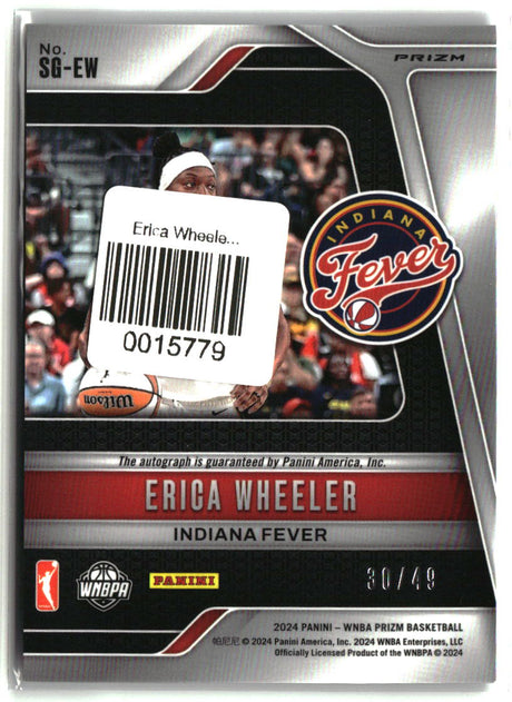 Erica Wheeler 2024 Panini Prizm WNBA Signatures Prizms Purple #SG-EW #/49