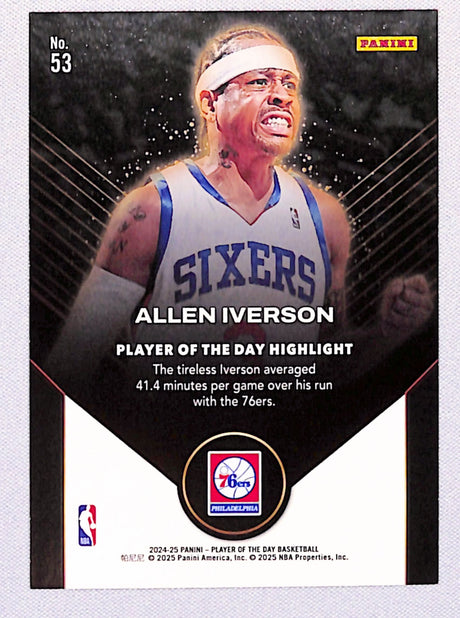 Allen Iverson 2024-25 Panini Player of the Day Blue #53 #/50