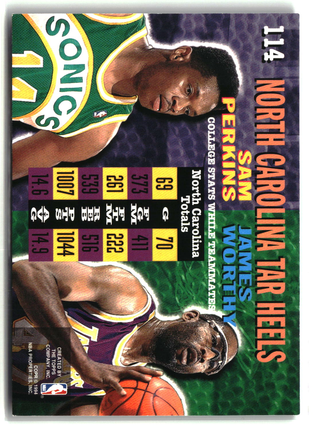 James Worthy / Sam Perkins 1994-95 Stadium Club 1st Day Issue #114