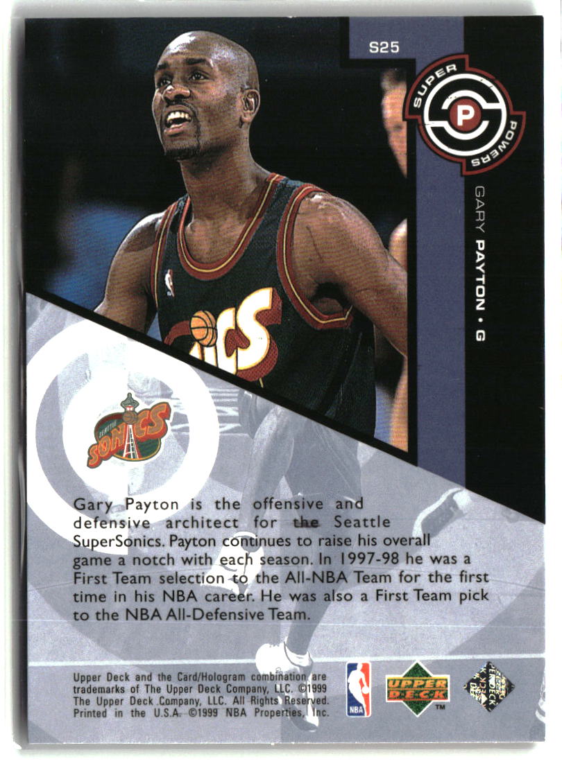Gary Payton 1998-99 Upper Deck Super Powers #S25
