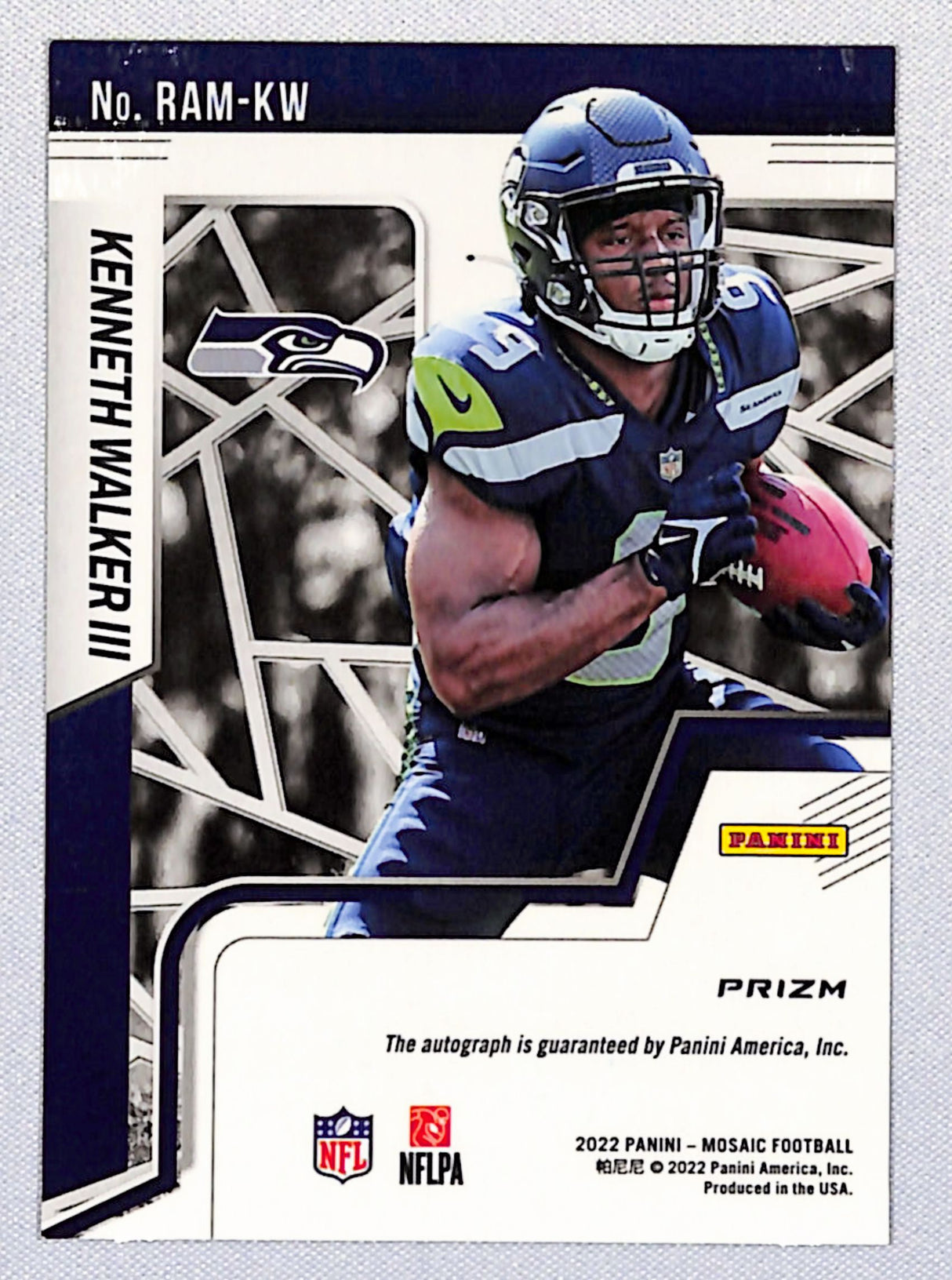 Kenneth Walker III 2022 Panini Mosaic Rookie Autographs Mosaic #RAM-KW