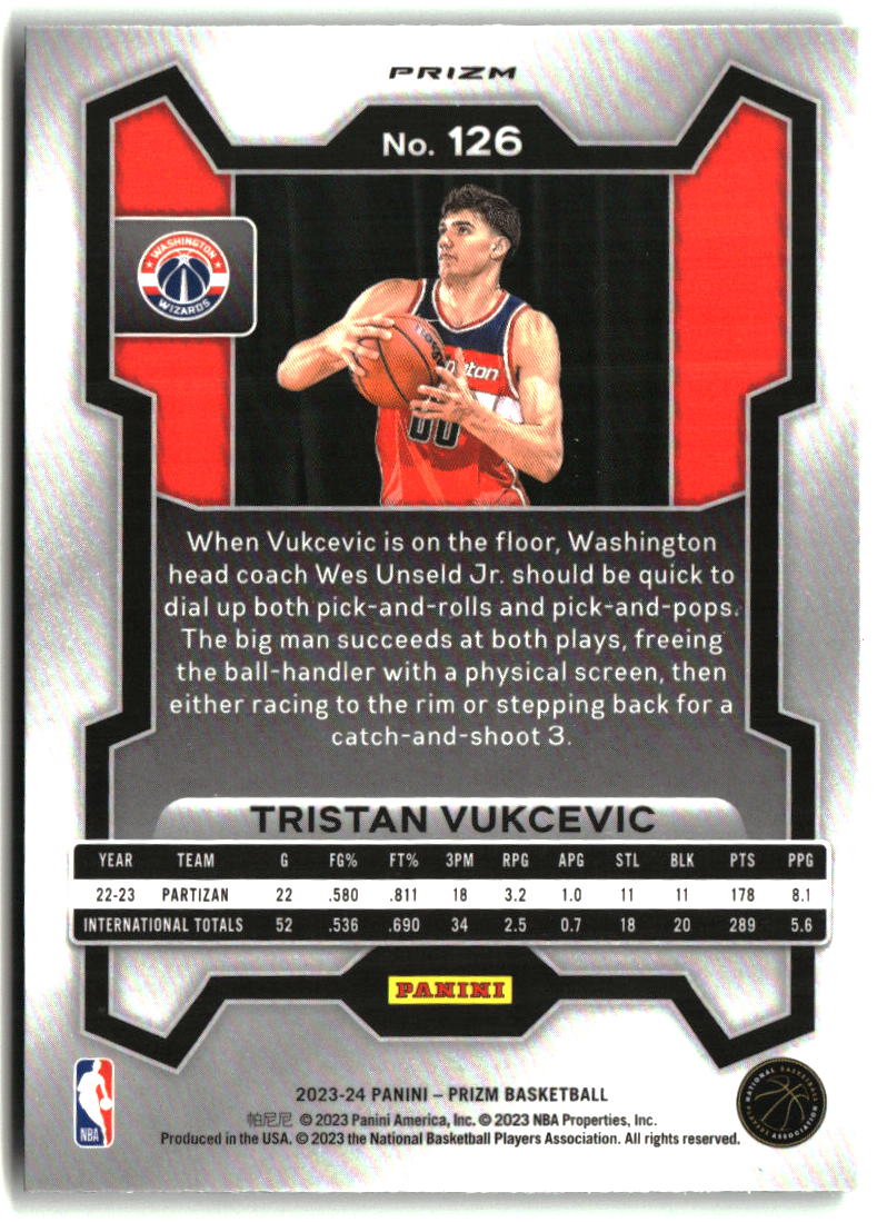 Tristan Vukcevic 2023-24 Panini Prizm Prizms Green Wave #126
