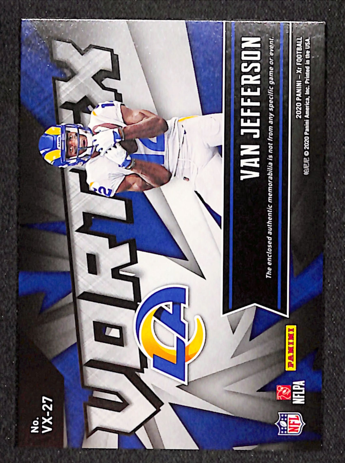 Van Jefferson 2020 Panini XR Vortex Materials Gold #VX-27 #/10
